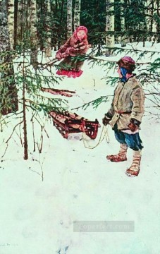 invierno Nikolay Bogdanov Belsky niños niño impresionismo Pinturas al óleo